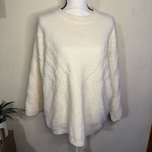 Promesa Cream Sweater Fuzzy Soft Crewneck